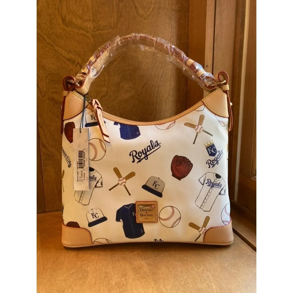 Dooney and Bourke Kansas City Royals MLB Hobo Purse NWT B24RO White
